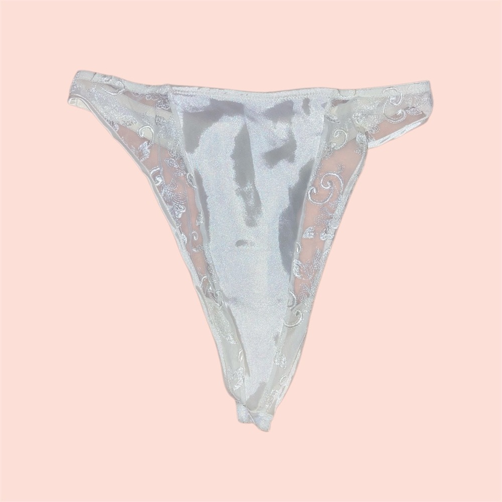 White Satin Thong